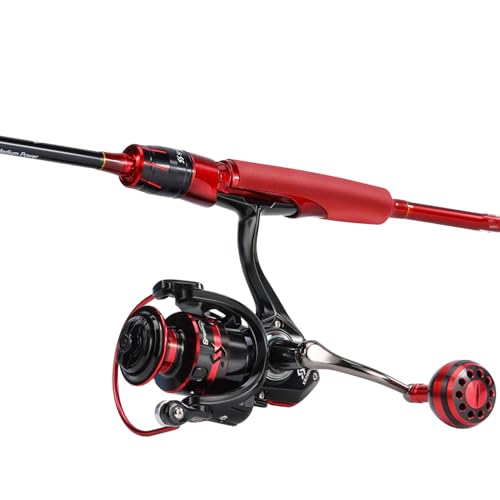 Sougayilang Baitcasting&Spinning Fishing Rod and Reel Combos,Two Pieces Light Weight Pole with High Speed Smooth Powerful ...