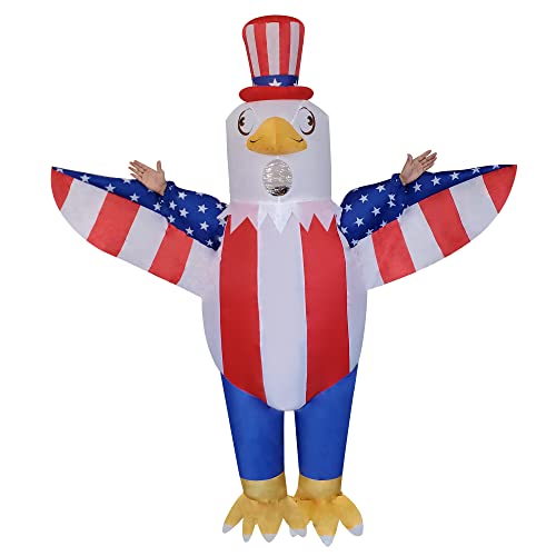 DeHasion Patriotic Inflatable Bald Eagle Costume 4th of July Eagle Blow-up Costume for Adult/Independence Day/Memorial Da...