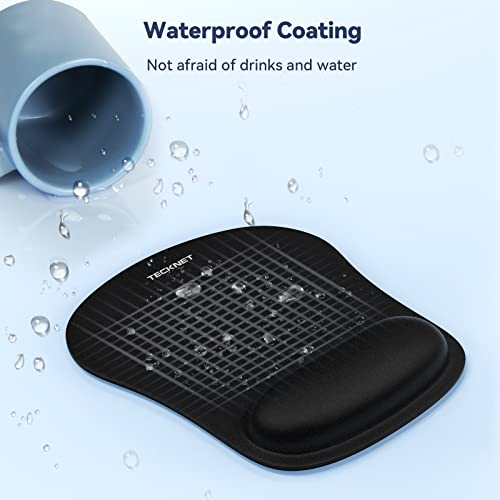 TECKNET Mouse Pad with Wrist Support, Ergonomic Gaming Mouse Pad Pain Relief, Portable Comfortable Mousepad for Computer, ...