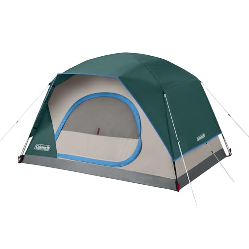 Coleman Skydome Tent with 5 Minute Setup, 2/4/6/8-Person Weatherproof Tent with Rainfly & Carry Bag, 20% More Headroom Tha...