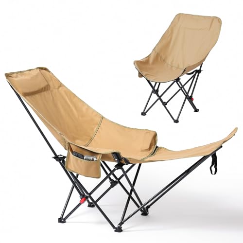 CXC Reclining Camp Chair – Comfortable Folding Chair with Foot Rest & Adjustable Back Angle, Ideal for Office Naps, Fishin...