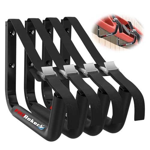 FitiRoker Kayak Storage Rack – 100LB Heavy Duty Kayak Wall Mount with Foam Padding & Straps | Kayak Rack for Garage, Wall ...