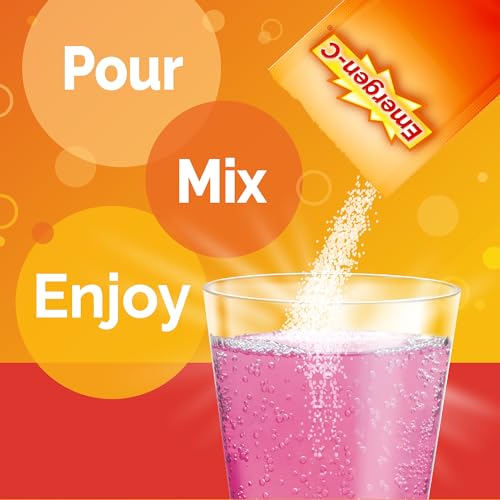 Emergen-C 1000mg Vitamin C Immune Support Powder Pink Lemonade 30CT includes Zinc, Manganese, 7 B Vitamins and Electrolyte...