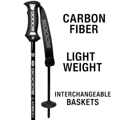 GOODE G Carbon Ski Poles – Ultra-Lightweight & Durable Carbon Fiber – Superior Balance – Shock Absorbing – High-Performanc...