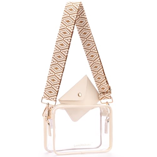 LumiRakuen Clear Bag 12x6x12 Stadium Approved, Transparent Bag for Stadium Events, Concert Sports Festivals, 3 In 1 Design