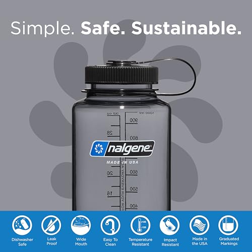 Nalgene Sustain Tritan BPA-Free Water Bottle Made with Material Derived From 50% Plastic Waste (using ISCC certified mass ...