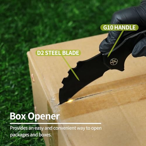 ALBATROSS Tactical Raptor Claw Knife - Premium D2 Steel with Wood & Aluminum Splice Handle | EDC Folding Pocket Knife for ...