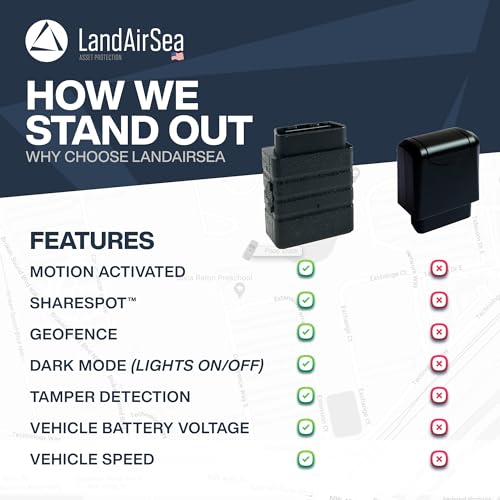 LandAirSea Sync GPS Tracker - 8.95 per month. Full Global Coverage. 4G LTE Real-Time Tracking for Vehicle, Asset, Fleet, a...