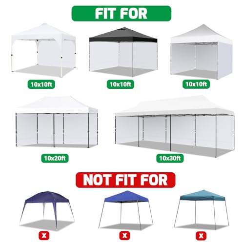 Acepic Canopy Sidewalls for 10x10 Pop Up Canopy Frame, Waterproof UV Protection Material for Outdoor Events, Courtyard, Ve...