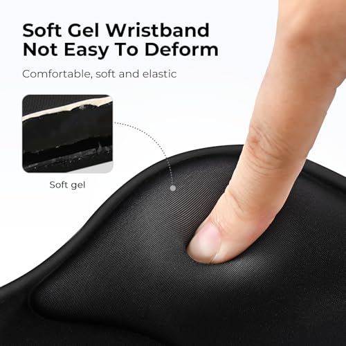 EooCoo Ergonomic Mouse Pad with Gel Wrist Rest Support Middle Concave Design, Relieve Wrist Pain Mousepad, Non-Slip Base f...