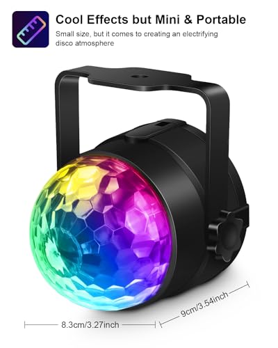 Luditek 3-Pack Sound Activated Party Lights with Remote Control Dj Lighting, Disco Ball Light, Strobe Light Stage Lamp for...