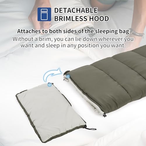 Naturehike Camping Sleeping Bag for Adults, 36/54℉, Spliceable Double Sleeping Bag 3 Seasons, Lightweight Waterproof Sleep...