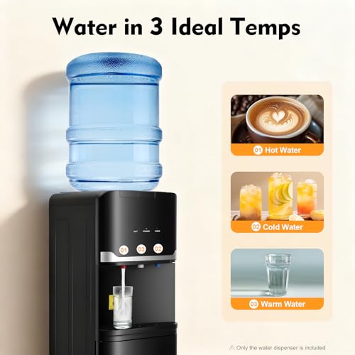 5 Gallon Top Loading Water Cooler Dispenser Hot and Cold Water Cooler Drink Dispenser 3 Temperature Settings 110V Beverage...