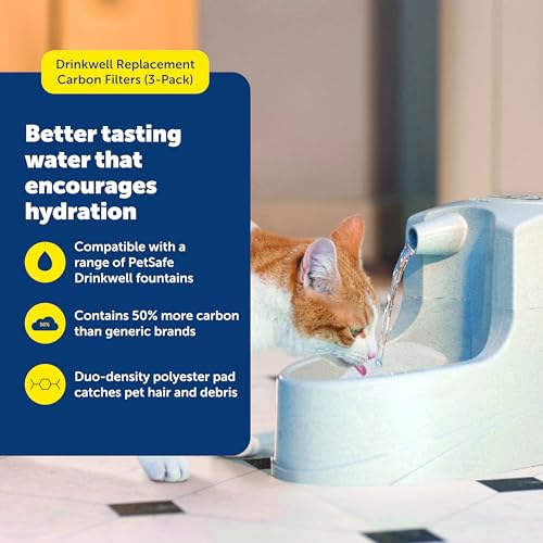 PetSafe Drinkwell Replacement Carbon Filters - Activated Carbon Cat Water Fountain Filter for Clean & Fresh Water & Better...