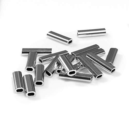 Rite Angler Single Barrel Oval Aluminum Crimping Sleeves (50 Pack) 50 lb. - 500 lb. Test Mono Rig Making Saltwater Freshwa...