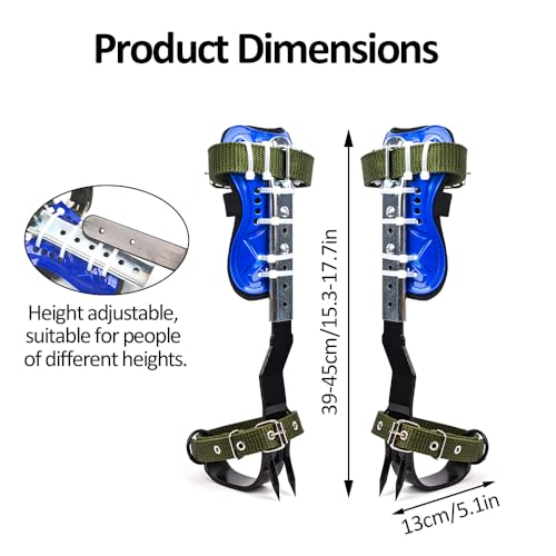 wdsilkbo Tree Climbing Gear, Tree Climbing Spikes, for Tree Work Adjustable Tree Climbing Tool Set
