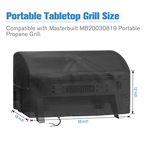 Jungda Grill Cover for Masterbuilt MB20030819 Portable Propane Gas Grill,Outdoor Waterproof Small Tabletop Grill Cover Hea...
