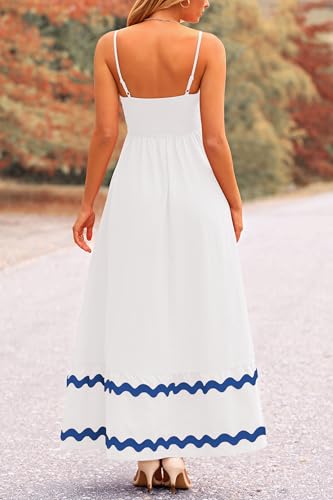PRETTYGARDEN Women's 2026 Summer Flowy Maxi Dress Casual Sleeveless Spaghetti Strap Ruffle Beach Long Dresses