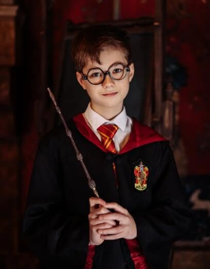 VIGUEUR 2PCS Round Wizard Glasses - Wizard Costume Plastic Glasses For Dress Up