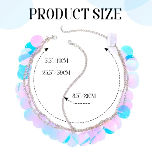 Sixexey Light Up Colorful Mermaid Headband LED Ocean Sequin Hair Accessories for Women