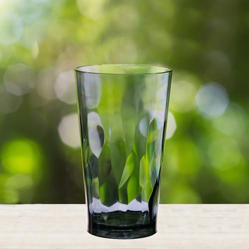 JGIRL Unbreakable Plastic Drinking Glasses, Set of 6, Shatterproof Drinking Cups, Plastic glass cup,16 oz plastic Tumbler ...