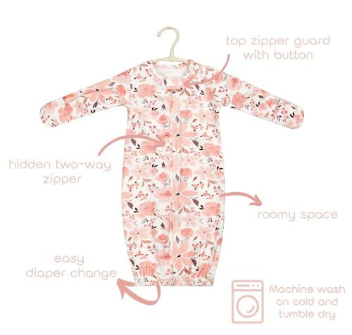 Vollmic Baby Sleep Sack 0-12 Months Newborn Sleeping Bag 100% Cotton Wearable Blanket 0.5 TOG 2 Packs