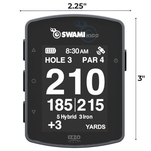 Swami KISS 2.0 Handheld Golf GPS Ragnefinder with Integrated Magnets - Grey