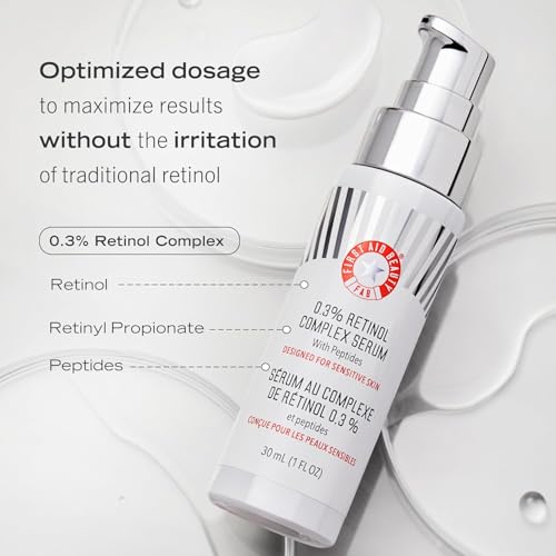 First Aid Beauty - 0.3% Retinol Complex Serum with Peptides, Designed for Sensitive Skin, Helps Visibly Improve Lines and ...