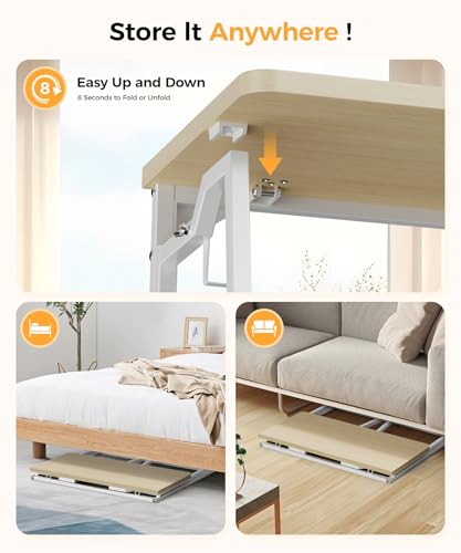 POLWKZU Folding Desk Small Foldable Desk for Small Space, 31.5 Inches Writing Computer Desks in Study, Home Office Foldabl...