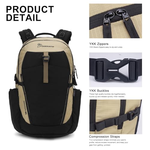 MOUNTAINTOP 30L Hiking Backpack,Men Women Camping Backpack,Lightweight Trekking Travel Backpacks for Climbing Skiing Cycling