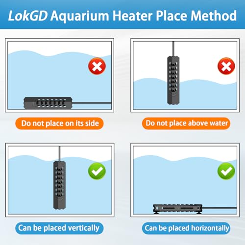 Lokgd Upgraded 10W Intelligent Aquarium Heater,59°F-93°F Submersible Fish Tank Heater with Intelligent Digital Display Con...