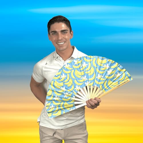 Banana Fan – Playful Bamboo Folding Festival Fan for Pride & Drag Events