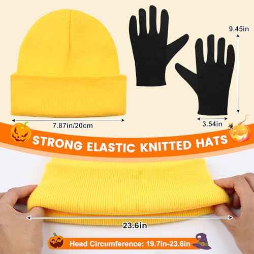 Halloween Costume Accessories Cosplay Party Dress Up Costumes Set Steampunk Goggles Glasses/Beanie Hat/Black Gloves