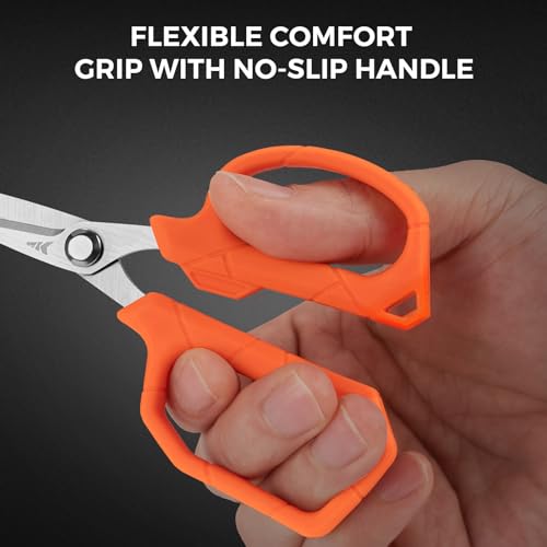 KastKing Paradox 4.5-Inch Fishing Scissors, Stainless Steel Precision Fishing Line Cutters With Non-Slip Grip, Protective ...
