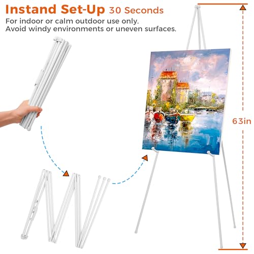 ARTASY 63" Easel Stand for Wedding Signs, Posters, Portable Artist Easel for Painting Canvas, Tripod for Home and Office, ...