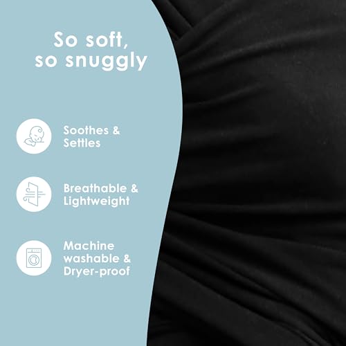 Sleepy Wrap Stretchy Ergonomic Baby Carrier Sling for Newborns to Toddlers - Hands-Free Lightweight Baby Wrap 7-35 lbs (Bl...