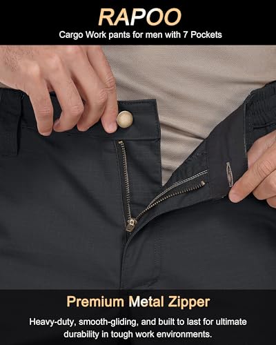 Mens Cargo Pants Ripstop Water Resistant Breathable Tactical Hiking Pants with 7 Pockets