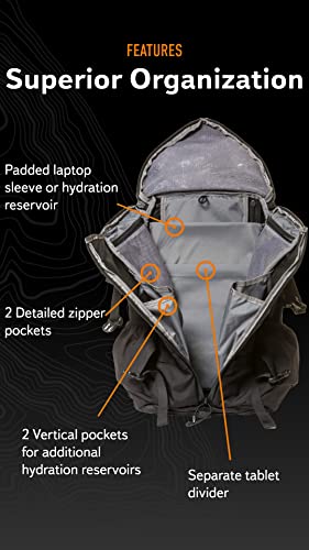Mystery Ranch 2 Day Backpack – Tactical Daypack with Easy Access & Padded Computer Sleeve – Black, S/M