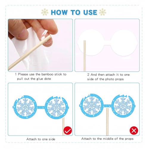 Winter Photo Booth Props 40 Pcs Snowflake Photo Booth Props Kit Large Photography Party Decor Holiday Winter Wonderland Pa...