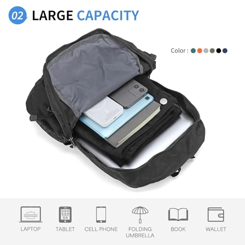 SUIKIHUM Hiking Daypack Packable, Camping Backpack Water Resistant Lightweight Polyester for Men Women Travel Outdoor