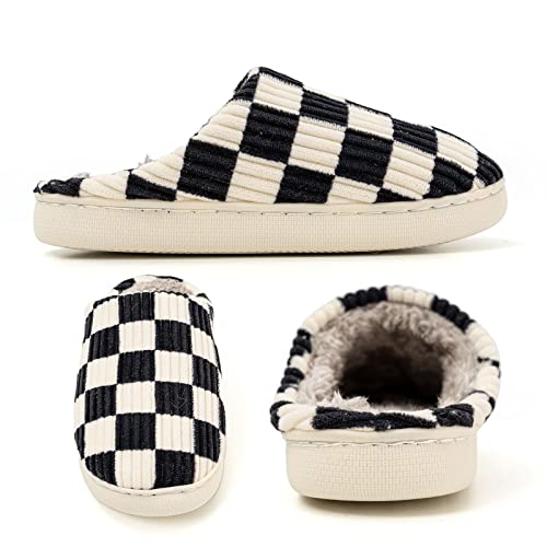 Guyarns House Slippers for Women & Men - Fuzzy, Casual Indoor/Outdoor Shoes with Memory Foam & Faux Fur Lining