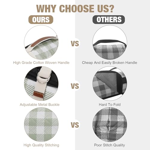 Picnic Blankets Outdoor Extra Large - 80"x80" Portable Waterproof Picnic Blanket, Machine Washable 3-Layer Foldable Park M...