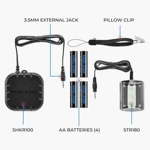 Midland ? SBNDL NOAA Weather Alert Radios Accessories ? STR180 Strobe Light and SHKR100 Pillow Shaker with Y Cable ? Visual and Textile Emergency Alert Notification for Deaf and Hard of Hearing