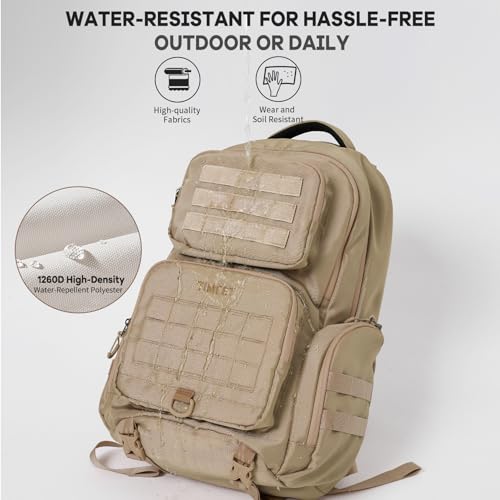 Timeet Tactical Backpack Hiking Backpack: Laser-Cut Molle System Military Backpack - Large Capacity Survival Tactical Gear...