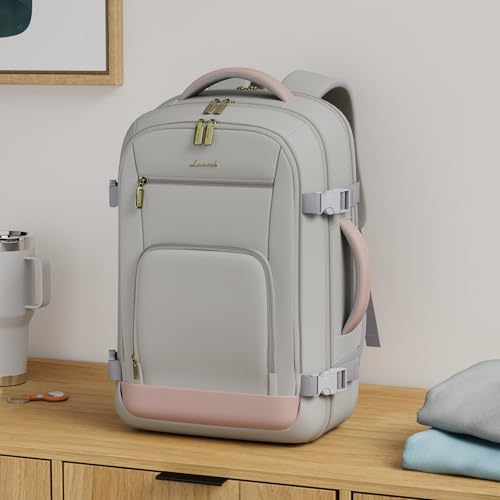 LOVEVOOK Travel Backpack For Women, 40L Carry On Backpack Flight Approved, TSA Personal Item Travel Bag Fits 17 Inch Lapto...