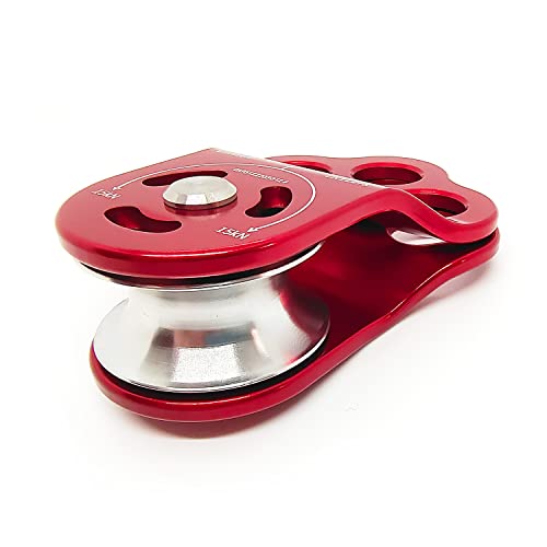 EMMRAGNO 30KN Climbing Single Pulley Climbing Three Hole Hitch Pulley Climbing Bearing Pulley, Hauling Pulley for Rock Cli...