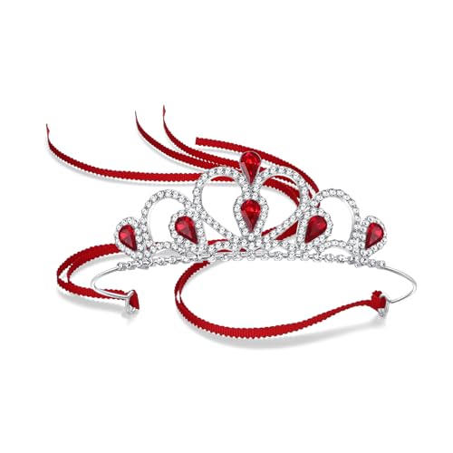 Lovelyshop Colorful Gems Silver Rhinestone Tiara for Little Kid Big Kid Prom Birthday Princess Crown