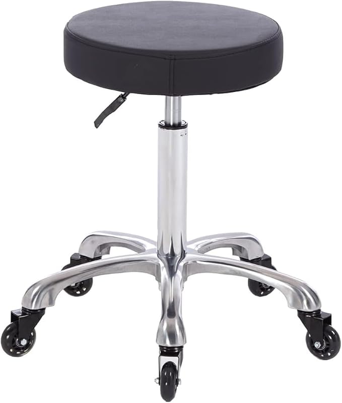 Rolling Salon Stool Swivel Chair with Wheels Height Adjustable Hydraulic for Hair Salon Beauty Facial Massage Spa Tattoo Medical Home Office (Black)