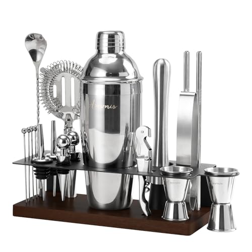 ASOVNIS 23-Piece Bartender Kit, Cocktail Shaker Set with Stand | Bar Drink Mixer Set with All Essential Bar Tools: Martini...