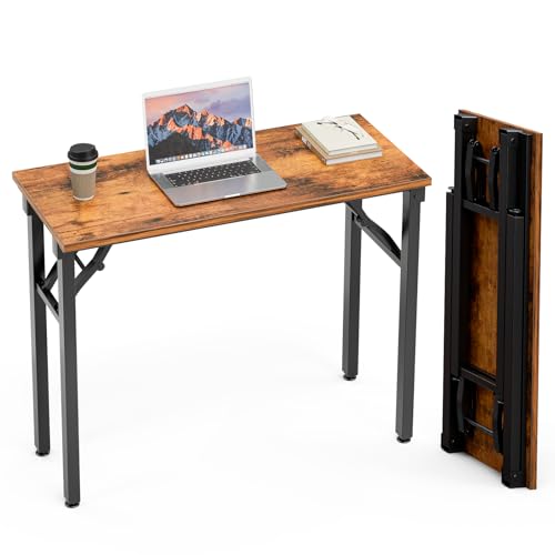 TEMI Small Computer Desk Folding Table - 35.8" Foldable Office Desk, No Assembly, Perfect for Small Spaces in Bedroom, Dor...